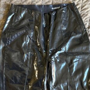 Blank NYC Shiny Black Leather Trousers